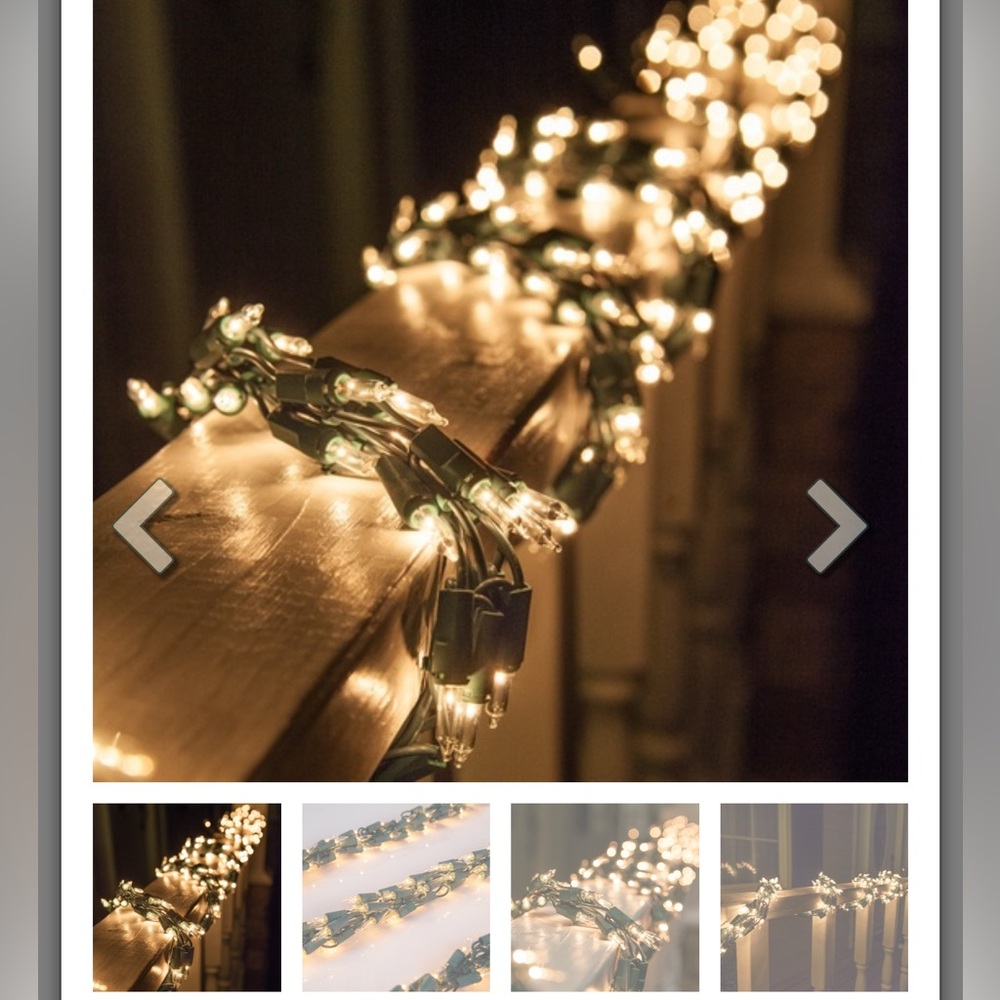 NIB-Set of 2 Wintergreen Lighting- 9’ Garland Lights, 300 Clear lamp, Green Wire - Picture 2 of 6